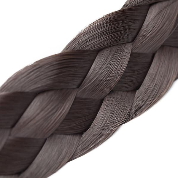 Tykt Flettet Elastisk Hårbøjle Hårbånd Tilbehør til Kvinder - Perfekt darkbrown