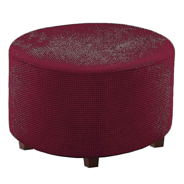 Prisreducering!! Fotpallsskydd Rund Fotpallöverdrag Avtagbar Enfärgad Vardagsrum - Perfekt Wine Red XL