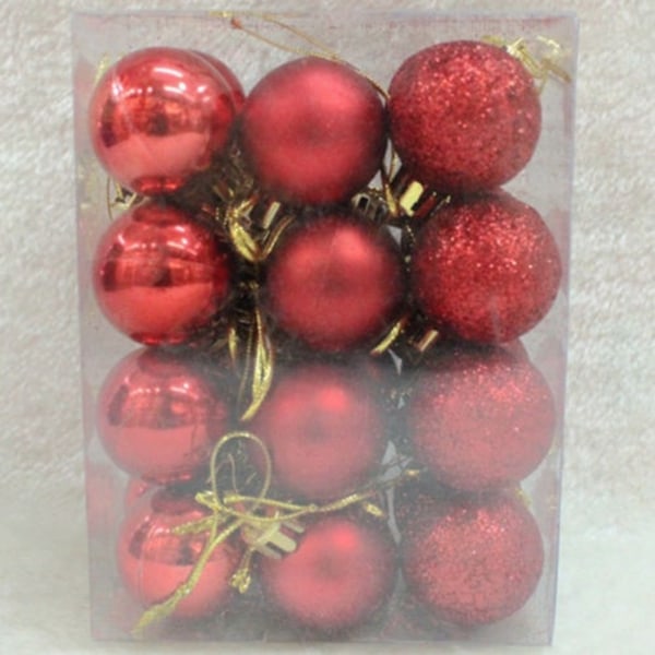 24 kpl joulukuusipallon ripustuskoristeita Kodin juhlasisustus Red 24pcs