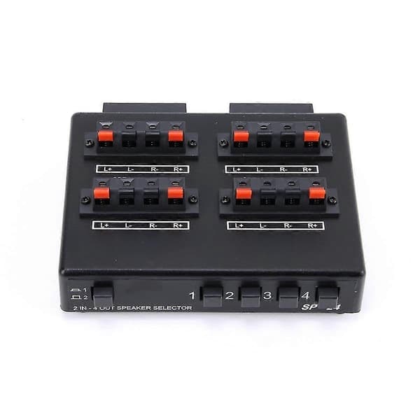 Sp-24 Mini 2-in-4-ut Stereo Ljudväljare Förstärkare Switchbox Högtalar Splitter-Perfet