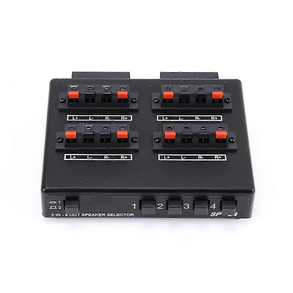 Sp-24 Mini 2-ind-4-ud Stereo Audio Vælger Forstærker Switch Box Højttaler Splitter-Perfet