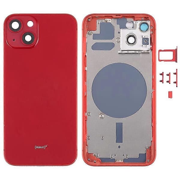til iPhone 13 6.1 tommer Bag Batteri Hus Cover+Midterplade Ramme+Sideknapper Udskiftning - Perfekt Style D