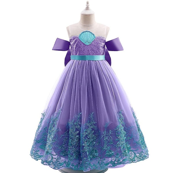 Halloween xmas Julklappar dekoration sjöjungfru prinsessa klänning aktiv klänning - Perfet D0744-2 (full purple) 140cm
