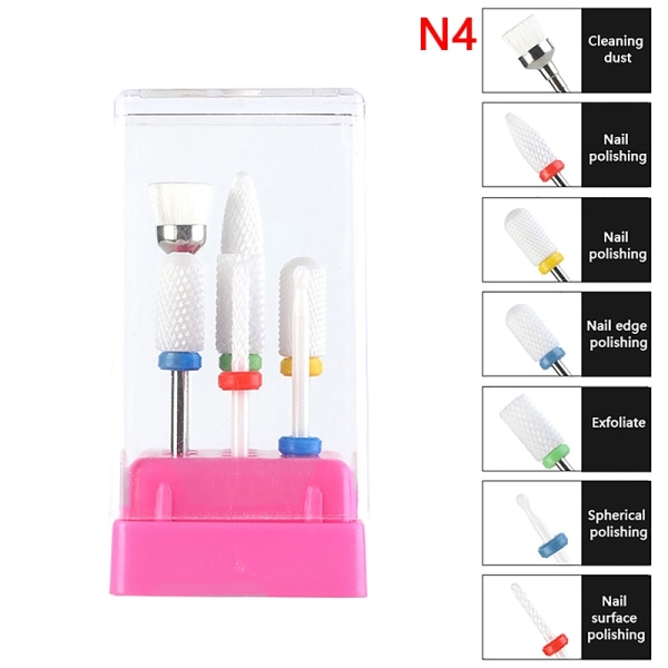 7 stk/sett neglefilhode elektrisk manikyr neglebor - Perfet type-N4