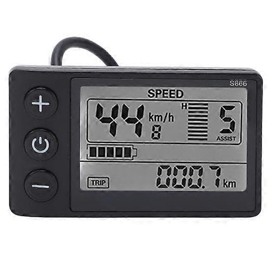 Elektrisk sykkel S866 LCD-skjermmåler 24V 36V 48V Kontrollpanel med vanntett plugg - Perfekt