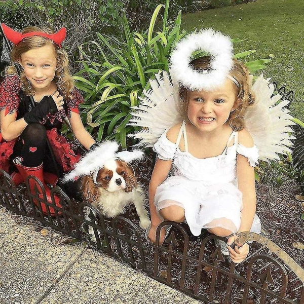 Perfekta änglavingar och halo vuxna vita änglavingar för barn Halloween jul - Perfet White