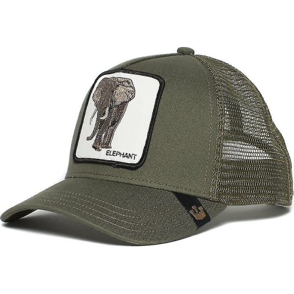 Farm Animal Trucker Baseball Cap Mesh Style Miehet Naiset Hip Hop Bros Säädettävä Baseball Hattu - Perfet Elephant