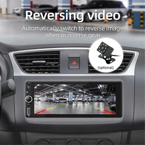 1 Din 6.86 tum HD Bilradio Multimedia Carplay Touchskärm Mirror Link Stereo Bluetooth USB FM Cam-Perfet