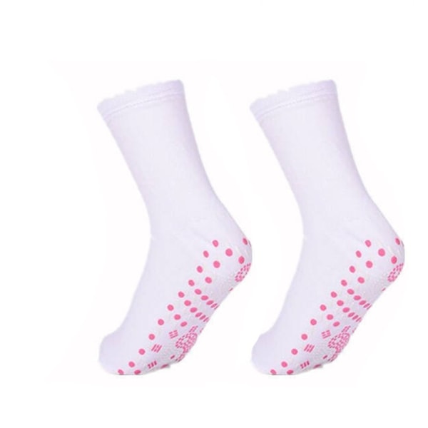 2 PCS Magnetic Socks Self Heating Therapy Magnetic Therapy Pain - Perfet White