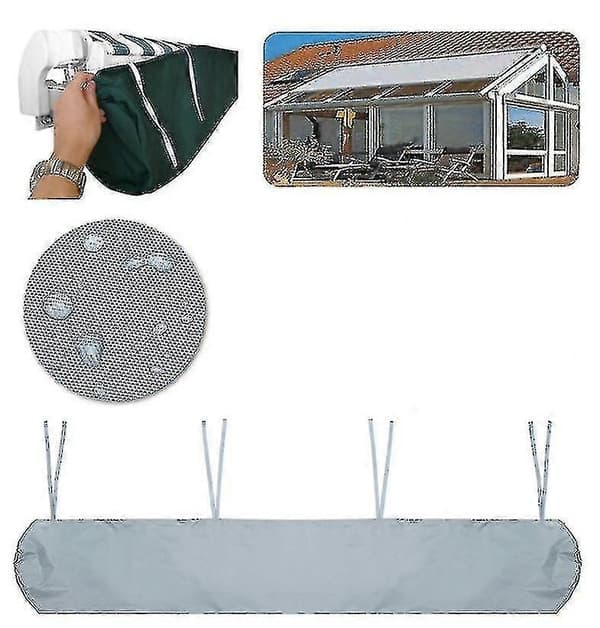 Vattentätt skydd för utomhusmarkis, dammtätt skydd för infällbar rullgardin - Perfekt gray 4m-13.12ft
