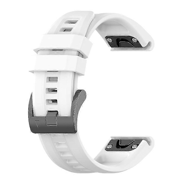 Silikonarmband 26mm för Garmin Fenix 7x/6x/5x Klocka Rem Loop Armband - Perfekt White