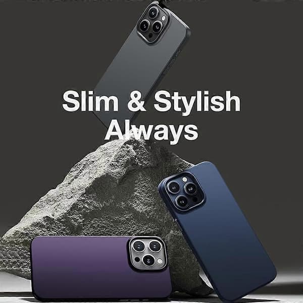 TORRAS Kompatibelt med iPhone 15 Pro Skal Hårt PC Telefonskal Stötsäkert Skyddsskal - Perfekt Black