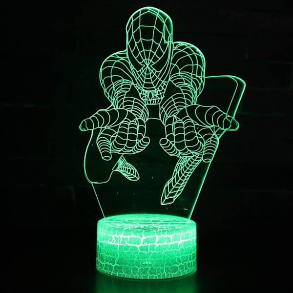 LED Superhero 3D Intelligent Optical Illusion 7 Colors Night - Perfet