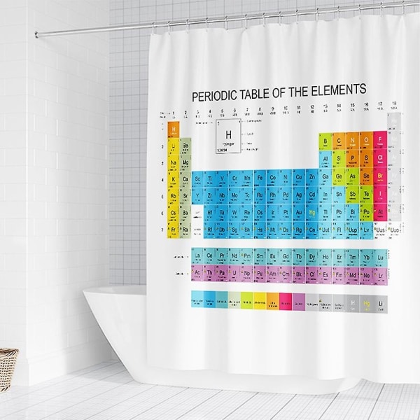 Periodisk bord Vandtæt polyester badeforhæng - Perfet Table 2 180cmx200cm