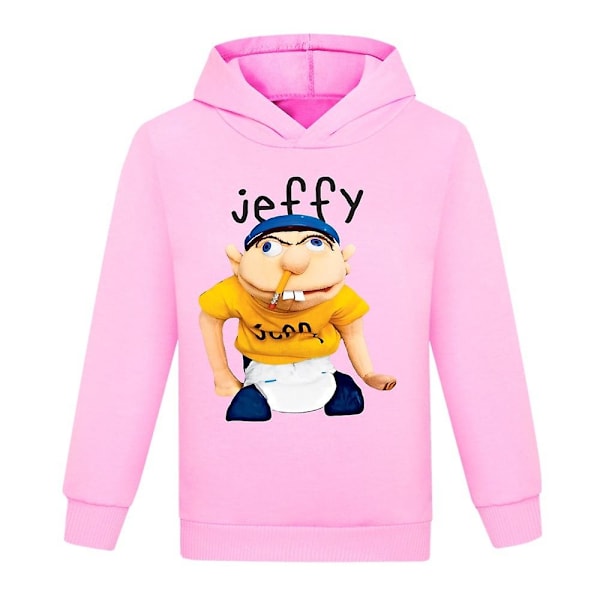 Barn Jeffy Dockortröjor Pojkar Flickor Barn Casual Huvtröjor Toppar Present-Perfekt Pink 3-4Years