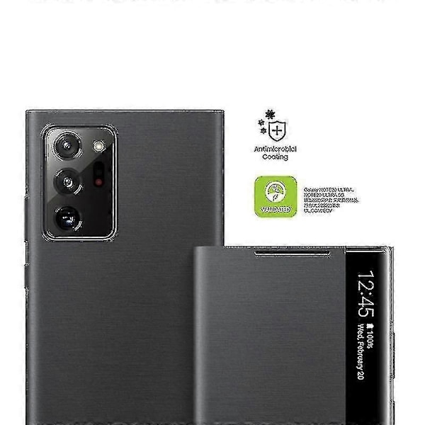 Kompatibel med Samsung Mirror Smart View Flip-free Answering Cover Kompatibel med Galaxy Note 20 / Note20 Ultra 5g Telefon-Perfet Black-No chip compatible Note 20