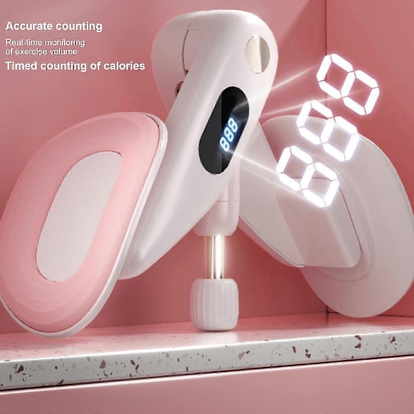 Lårtränare för Kvinnor, Inre Lårtränare med LED-räknare, Justerbart Motstånd Höft- och Bäcken Tränare - Perfet Pink