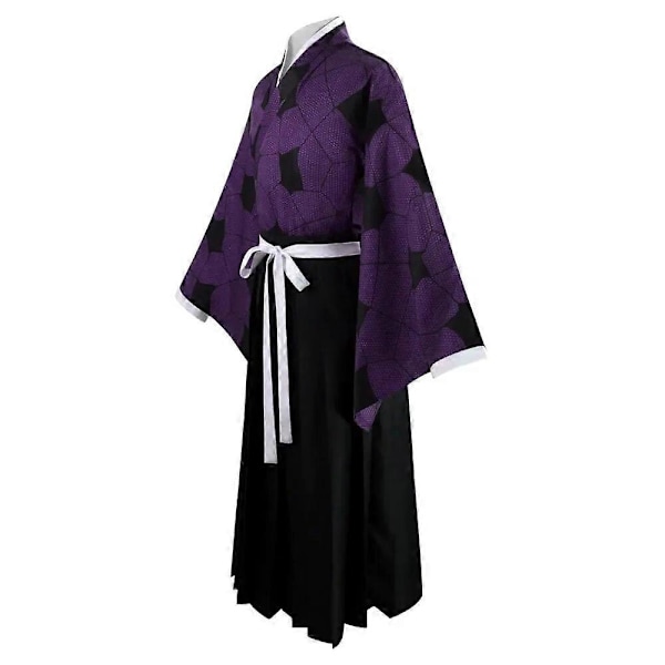 Kokushibo Cosplay -asu Anime Demon Slayer Kimetsu No Yaiba Kokushibo Peruukki Kimono Haori -asu Helloween Miehille - Täydellinen only wig S