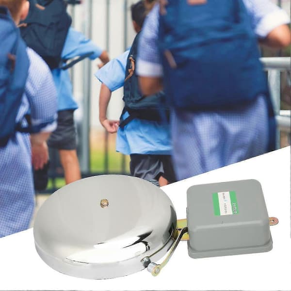 8 tommer rustfrit stål elektrisk skoleklokke 220V 35W til fabrikker og agenturer - Perfekt