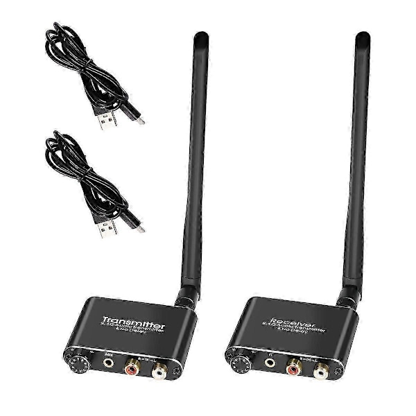 Trådløs Audio Transmitter Receiver 50M 2.4G Trådløs Audio Adapter med 3.5mm R/L RCA til TV Boks D-Perfet