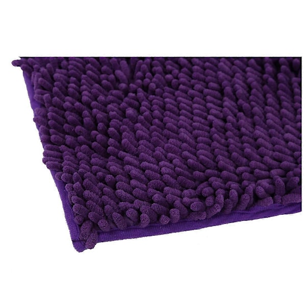 Mikrofiber Långull Carpenterworm Absorberande Halkskyddande Dörrmatta/Anti-matta/Badmatta - Lila + Gratis Kabelbindare - Perfekt