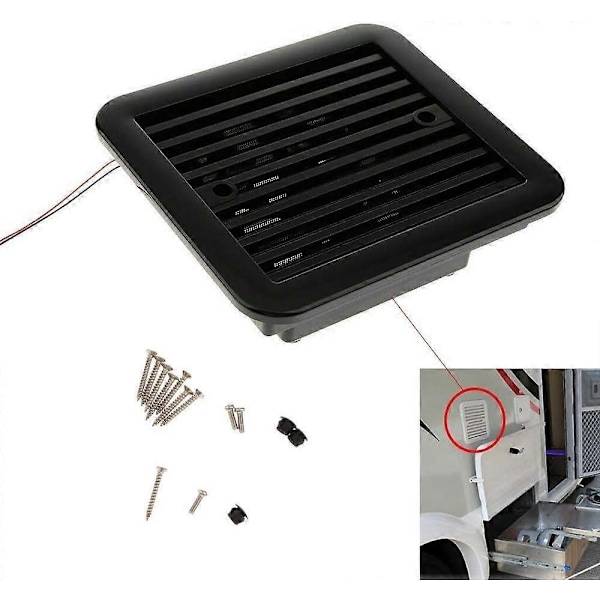 12V Envejs Lydløs Køleventilator Sideudstødningsventilator til Bil RV Caravan RV Ventilator (Sort) - 8-Perfet
