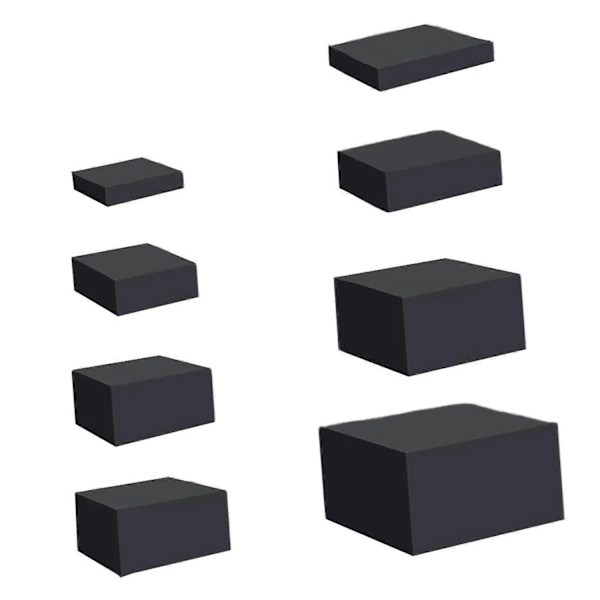 8x Akryl Cube Display Box Riser Nesting Riser Stands til Mad Kage Dessert Hvid-xindaren color:Black
