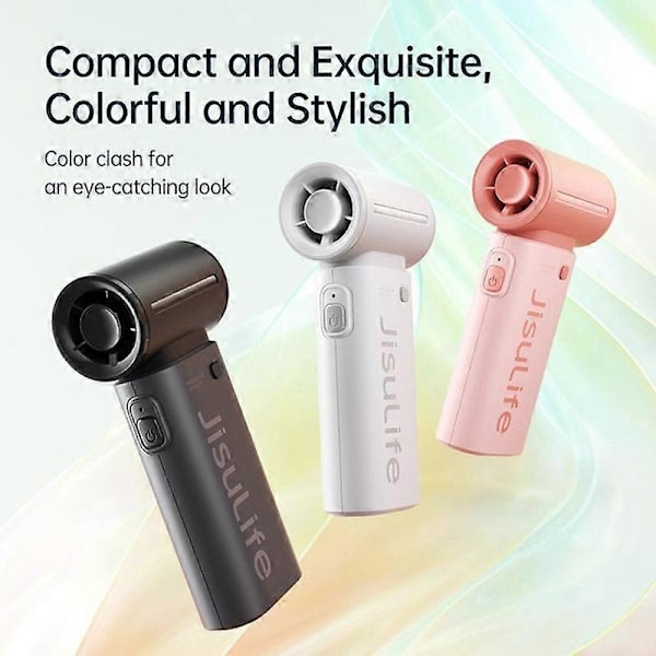 JisuLife Høyhastighets Håndholdt Liten Vifte Mini Bærbar USB Oppladbar Skrivebordskjølevifte - Perfekt Gray 3600mAh