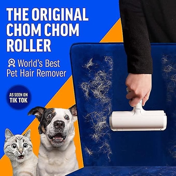Chomchom kæledyrshårfjerner - Genanvendelig katte- og hundehårfjerner til møbler, sofa, tæpper, bilsæder og sengetøj - Miljøvenlig, - Perfet