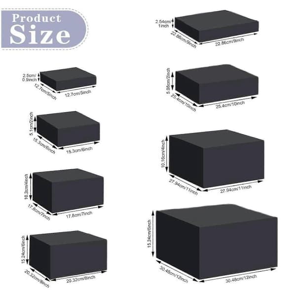 8x Akryl Kub Display Box Riser Nesting Riser Ställ för Mat Tårta Dessert Vit-xindaren color:Black