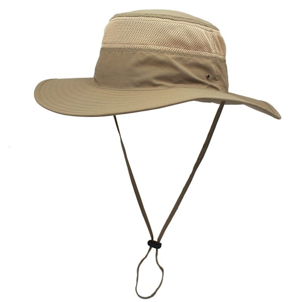 Solhatt för män UPF 50+ Bred brättad Bucket Hat Vindtät Fiskehatt Khaki - Perfet