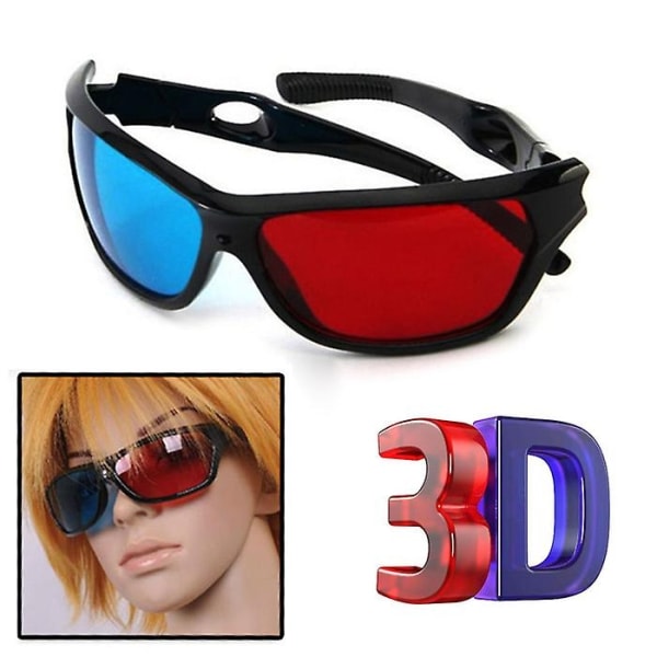2-pack 3D Vision Glasögon Röd Blå Plasma TV Film Stereoskopisk ram - Perfet