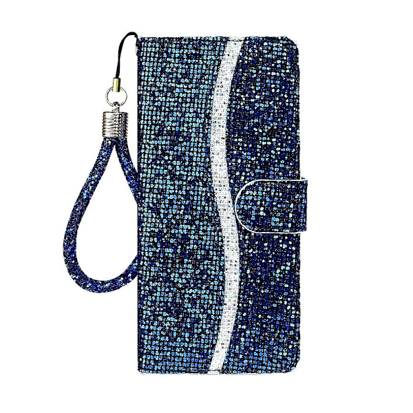 Glitter Puder Läderfodral Kompatibelt med Samsung Galaxy A15 5G-Perfet Blue
