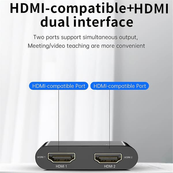 USB 3.0 til dobbel HDMI-adapter for ekstern video - kun Windows - Perfet Black