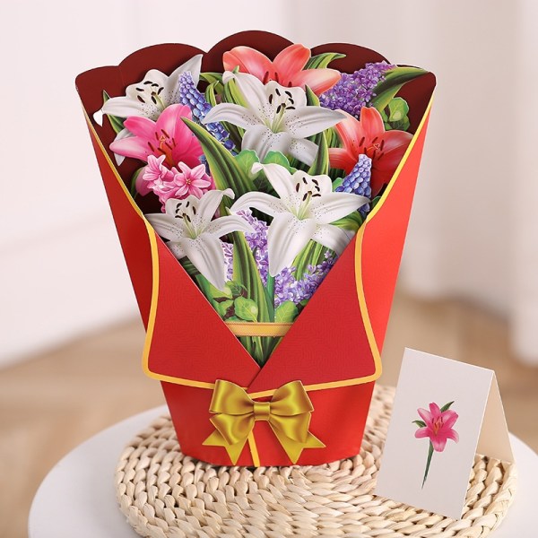 3D äitienpäivä onnittelukortti nippu paperista veistettyjä kukkia lahja - täydellinen 2