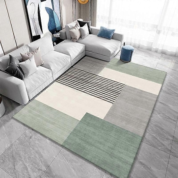 Grön Kvadratisk Matta Modern Abstrakt Matta Vardagsrum Sovrum Matta - Perfekt 100x160cm