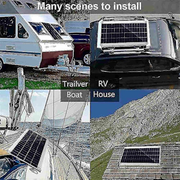 300W 12V Solpanel Kit - 300 Watt 12 Volt Off-Grid System med 10A-60A Controller-Perfet