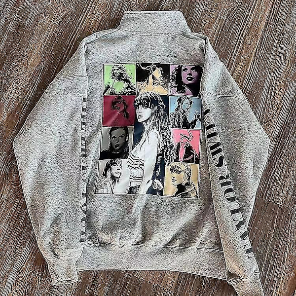 Taylor Swift The Eras Tour Dragkedja Sweatshirt Tryckt Långärmad Rundhalsad Casual Lös Tröja Toppar Fans Presenter för Män Kvinnor Vuxen Unisex xx.-Perfet L