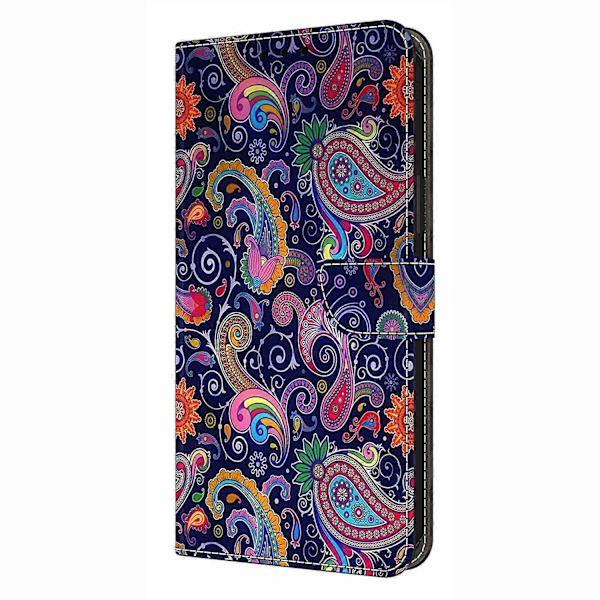 Yhteensopiva Samsung Galaxy S25 Lompakkokotelon kanssa, kuvioitu, seisontatuellinen nahkainen suojakotelo - Floral Butterfl-Perfet Ethnic Vine
