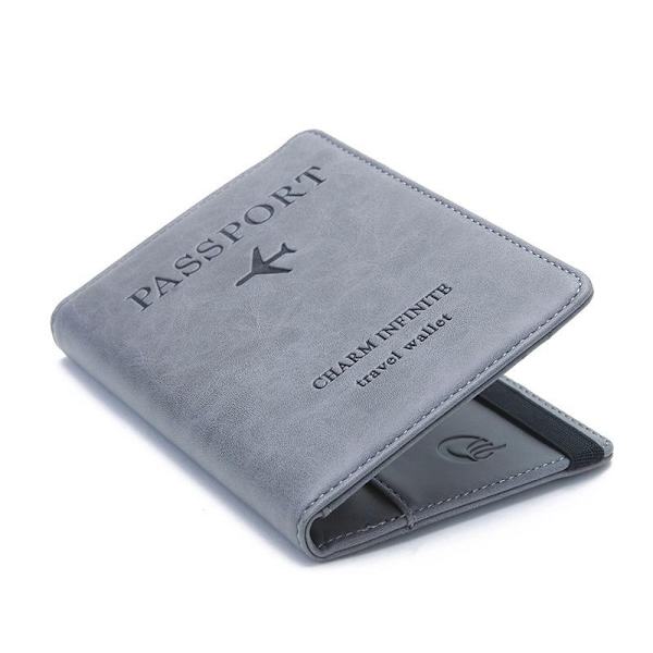 RFID-skyddad reseplånbok passfodral - Perfet grå 1-Pack
