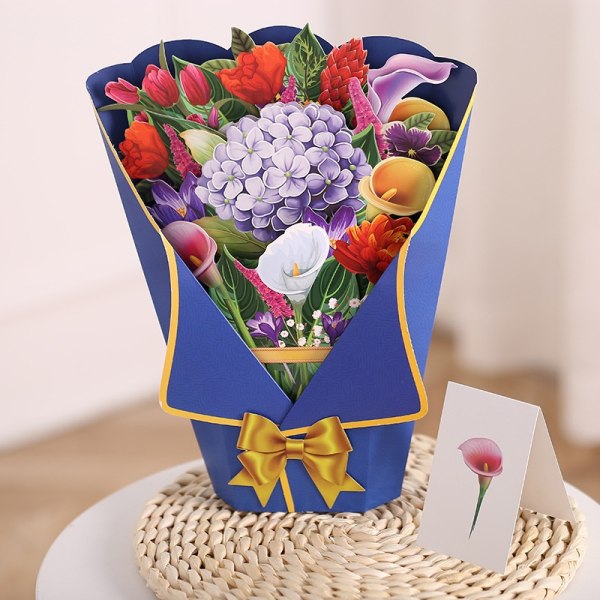 D äitienpäivän onnittelukorttinippu paperista veistetyt kukat lahja - Perfet 3