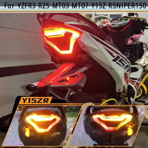 Motorcykel Bremselys Kørelys Baglygte Led Blinklys til Yzfr3 R25 Mt03 Mt07 Y15z Rsnip - Perfet