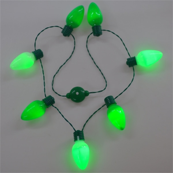 St Patrick's Day Bulb-halsband Light Up Bulb-halsband LED-glödande halsband Partyfavorit för nyår Juldekoration - Perfet Green