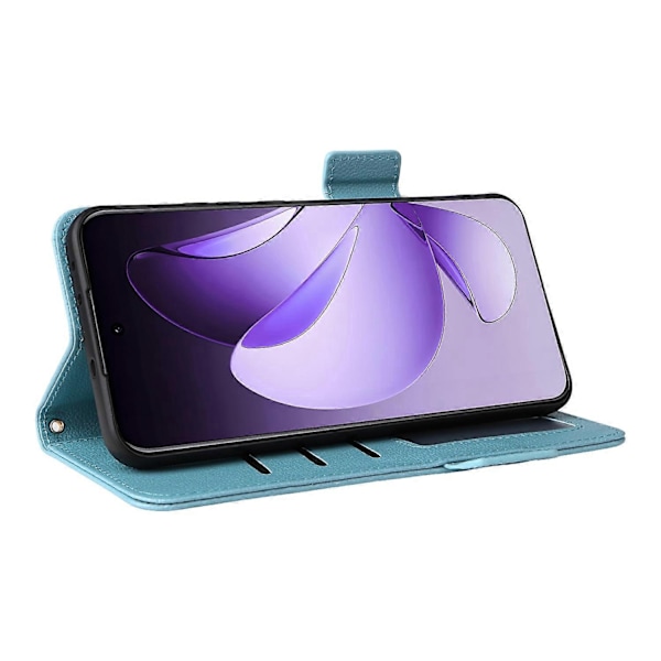 Kompatibelt med Oppo Reno13 Pro 5G Skal med Handledsrem Litchi Textur PU Läder Plånboksfodral - Perfet Baby Blue