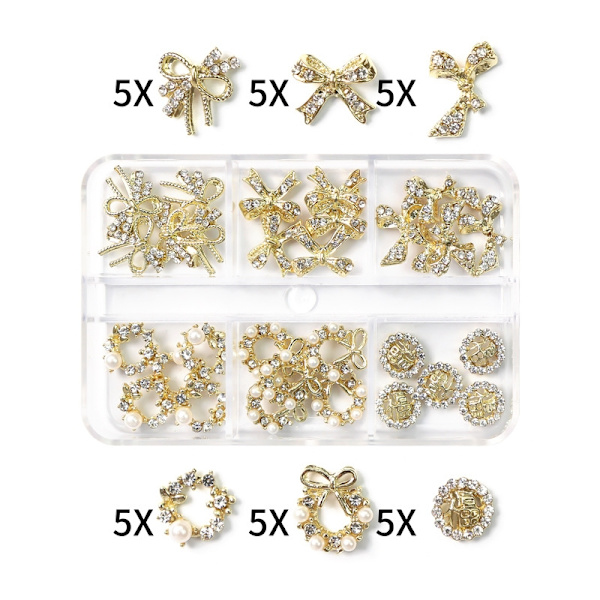 Planet Nail Art Charm Bue/Hjerte Form Nails Rhinestone Gem Crystal, 3D Nail Art Decoration Metal Nail Nails Nail Art Smykker 20- Perfet 20