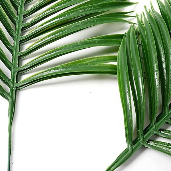 20 stk kunstige palmeblader Faux falske palmeblader plante kunstige tropiske planter (grønn) - Perfet