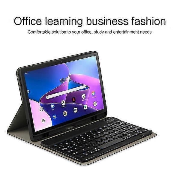 Kompatibel med Lenovo Tab M10 Plus (3. generasjon) Magnetisk Avtakbart Bluetooth-tastatur Tablet Case PU Leather Stan-Perfet