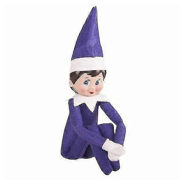 Tomten på Hyllan Pojke Flicka Figur Jul Nyhet Plyschdockor Leksak Julgåva-Perfekt purple