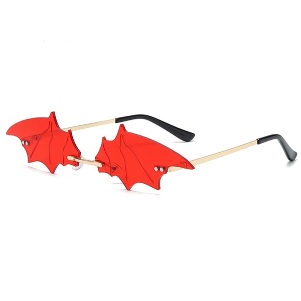 Mote Innfatning Menn Solbriller Dame Trendy Bat Shaped Solbriller - Perfet Red one size