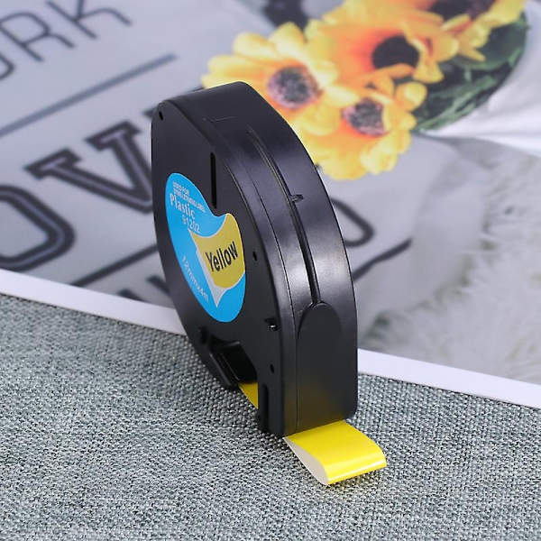 Enkel montering 12mmx4m Praktisk plastetiketttape - Perfet yellow